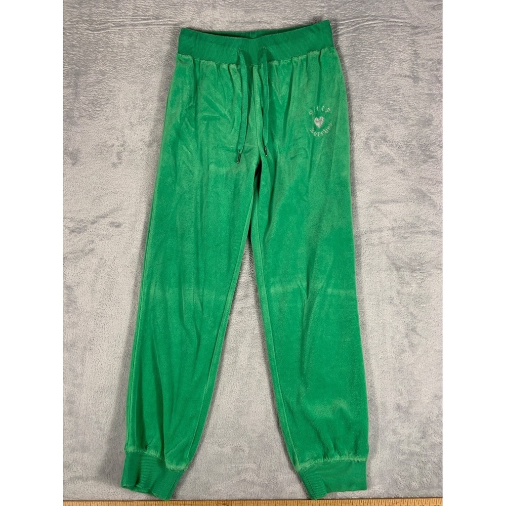 Juicy Couture Forever 21 Collaboration Women's Pants M Green Velour Rhinestone